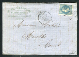 Belle Lettre De Paris Pour Tours ( 1869 ) Avec Un N° 29 - Etoile 30 & Cachet à Date Paris Bt Mazas - 1849-1876: Période Classique
