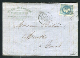 Belle Lettre De Paris Pour Tours ( 1869 ) Avec Un N° 29 - Etoile 30 & Cachet à Date Paris Bt Mazas - 1849-1876: Klassieke Periode