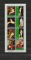 Ajman 1972 Nude Paintings Lucas Cranach, Titian, Tintoretto, Tiepolo Etc. Sheetlet Imperf. MNH - Desnudos