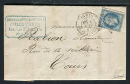 Belle Lettre De Paris Pour Tours ( 1867 ) Avec Un N° 29 - Etoile 21 & Cachet à Date Paris R. St Antoine - 1849-1876: Période Classique