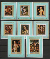 Ajman - Manama 1971 Nude Paintings Lucas Cranach, Veronese, Van Eyck, Dürer Etc. Set Of 8 S/s Imperf. MNH -scarce- - Desnudos