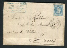 Belle Lettre De Paris Pour Tours ( 1868 ) Avec Un N° 29 - Etoile 21 & Cachet à Date Paris R. St Antoine - 1849-1876: Klassik