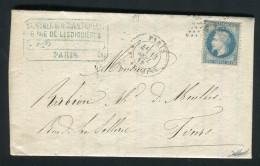 Belle Lettre De Paris Pour Tours ( 1868 ) Avec Un N° 29 - Etoile 21 & Cachet à Date Paris R. St Antoine - 1849-1876: Période Classique