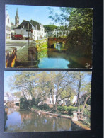 CP 29 Finistère PONT AVEN - Lot De 2 Cartes - L'Aven Au Coeur De La Ville - Le Vieux Pont & Le Clocher Peint Par Gauguin - Pont Aven