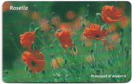 Andorra - STA - STA-0152C - Papaver Rhoeas, Rosella, Gem1B Not Symm.  White-Gold, 05.2006, 3€, 20.000ex, Used - Andorre