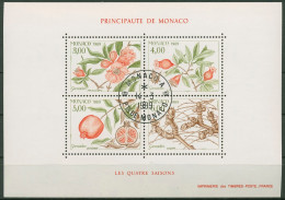 Monaco 1989 Vier Jahreszeiten Granatapfelbaum Block 42 Gestempelt (C91350) - Blocks & Sheetlets