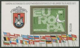 Ungarn 1977 KSZE Belgrad Karte Europas Block 126 A Postfrisch (C92536) - Blocks & Sheetlets