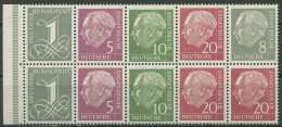 Bund 1960 Heuss/Ziffer WZ Y, Type I Heftchenblatt H.-Bl. 8 Y I RLV II Postfrisch - Autres & Non Classés