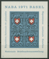 Schweiz 1971 NABA Rayon I-Marke Nachbildung Block 21 Gestempelt (C96278) - Blocks & Kleinbögen