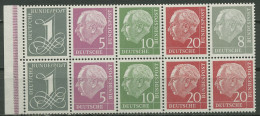 Bund 1960 Heuss/Ziffer WZ Y Type II Heftchenblatt H.-Bl. 8 YII RLV III Postfr. - Sonstige & Ohne Zuordnung