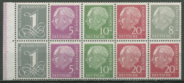 Bund 1958 Heuss Und Ziffer WZ X Heftchenblatt H.-Bl. 8 X RLV II Postfrisch - Autres & Non Classés