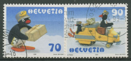 Schweiz 1999 Trickfilmfigur Pingu Postbote 1673/74 Gestempelt - Used Stamps