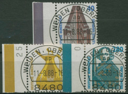 Bund 1988 Sehenswürdigkeiten SWK Mit Rand Links 1379/81 SR Li. Gestempelt - Used Stamps