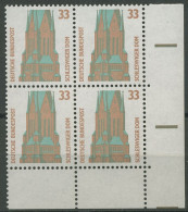 Bund 1989 Sehenswürdigkeiten SWK 1399 4er-Block Ecke 4 Postfrisch - Unused Stamps