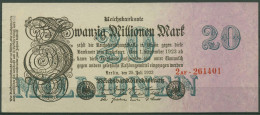 Dt. Reich 20 Millionen Mark 1923, DEU-108b FZ AF, Leicht Gebraucht (K1306) - 20 Mio. Mark