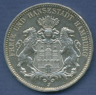 Hamburg 3 Mark Silber 1911 J, Wappen Der Hansestadt, J 64 Vz (m6581) - 2, 3 & 5 Mark Plata