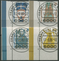 Bund 1989 Sehenswürdigkeiten SWK 1398/1401 Ecke 3 Gestempelt - Used Stamps