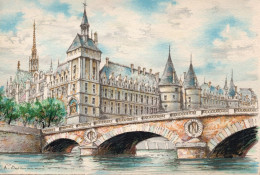 Paris 4e-Le Pont Au Change Et La Tour De L'Horloge - éd. M. Barré & J. Dayez - Illustrateur : G.A. Dumarais - 1949-1950 - Paris (04)