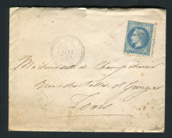 Rare Lettre De Cléré Pour Tours ( 1869 ) Avec Un N° 29 - Cachet GC 4864 - 1849-1876: Période Classique