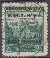 Böhmen & Mähren 1939 Mi. 14 Gestempelt Used 2 Kc. Mit Aufdruck    (70590 - Besetzungen 1938-45