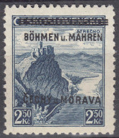 Böhmen & Mähren 1939 Mi. 14 Postfrisch ** MNH 2,5 Kc. Mit Aufdruck  (70591 - Besetzungen 1938-45