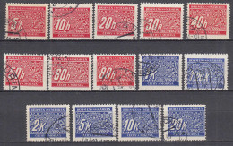 Böhmen & Mähren 1943 Gestempelt Used Mi. P1-14 Satz Portomarken  (70588 - Besetzungen 1938-45