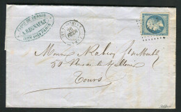 Belle Lettre D'Ivry Sur Seine Pour Tours ( 1868 ) Avec Un N° 22 - Cachet PC Du GC 1852 - 1849-1876: Période Classique