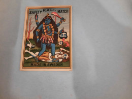 Old Vintage Big Matchbox Label Sweden Kali - Matchbox Labels