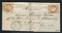 Rare Lettre De Neuillé-Pont-Pierre ( Indre-et-Loir 1861 ) Avec Deux N° 13B - Cachet PC 2246 - 1849-1876: Klassieke Periode