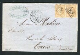 Belle Lettre De Bordeaux Pour Tours ( 1869 ) Avec Une Paire De N° 28 - 1849-1876: Période Classique