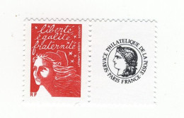 Luquet TVP Rouge RF Personnalisé Cérés YT 3417a : Papier Lumi Sous UV. Voir Le Scan. Cote YT : 5 €, Maury 5a : 8 €. - Unused Stamps
