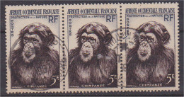 AOF Bande De Trois N°51 Protection De La Nature 5F - Used Stamps