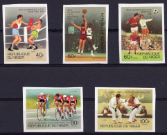 Niger 1980, Olympic Games In Montreal, Boxing, Basketball, Cycling, Judo, 5val IMPERFORATED - Boxing