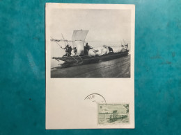 Carte Maximum Série Aof. Soudan Français Pirogue Sur Le Niger - 1950-1959