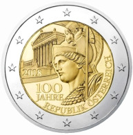 2 Euro Commemorative Autriche 2018 Centenaire De La Republique D'Autriche UNC - Oesterreich