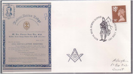 Robert Burns Lodge, Bagpiper Musical Instrument, Freemasonry Masonic Limited Only 90 Covers Issued Cover - Freimaurerei