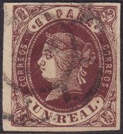 Spain 1862 Sc 59 España Ed 61 Used "7" (Sevilla) Cartwheel (rueda) Cancel - Gebruikt