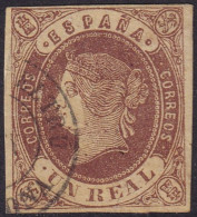 Spain 1862 Sc 59 España Ed 61 Used Villa Y Geltru (Barcelona) Date (fechador) Cancel - Used Stamps