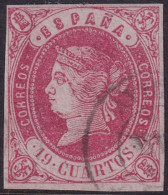 Spain 1862 Sc 58 España Ed 60 Used Aviles (Oviedo) Date Cancel Repaired Side Tear - Gebruikt