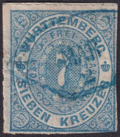 Wurttemberg 1869 Sc 50 Mi 39 Used Blue Rhomboid Cancel - Gebraucht