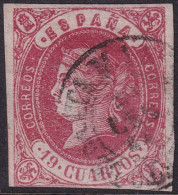 Spain 1862 Sc 58 España Ed 60 Used Date (fechador) Cancel Experts Mark - Used Stamps