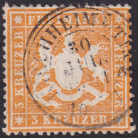 Wurttemberg 1860 Sc 20 Mi 17x Used Kirchheim U/ Teck Cancel - Gebraucht