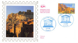 CEF Soie - Unesco, Maroc - Ksar D'Aït Ben Haddou, Oblit 13/12/2007 Paris - 2000-2009