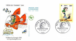 FDC JF - Fête Du Timbre - Gaston Lagaffe - 24/2/2001 Paris - 2000-2009