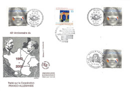 FDC GF JF - 40e Anniv Traité Franco Allemand, 16 Et 22/1/03 - 2000-2009