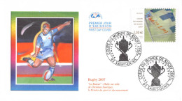 CEF - Rugby, TP Autocollant Lenticulaire, Oblit 5/9/07 Saint Denis - 2000-2009