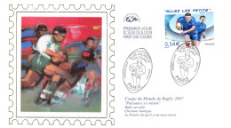 CEF Soie - Coupe Du Monde De Rugby 2007 - Allez Les Petits, Obl 14/4/2007 Paris - 2000-2009