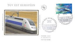 FDC Soie - TGV Est Européen, Oblit 9/6/2007 Strasbourg - 2000-2009