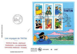 FDC GF Soie - Bloc Les Voyages De Tintin - 12/5/2007 Paris - 2000-2009