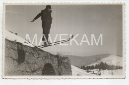 Cpa Photo  " Skieur En Plein Saut " Photo R.Philippe La Bresse (Vosges) - Other & Unclassified